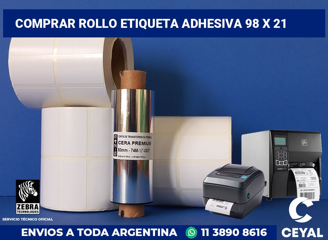 Comprar rollo etiqueta adhesiva 98 x 21