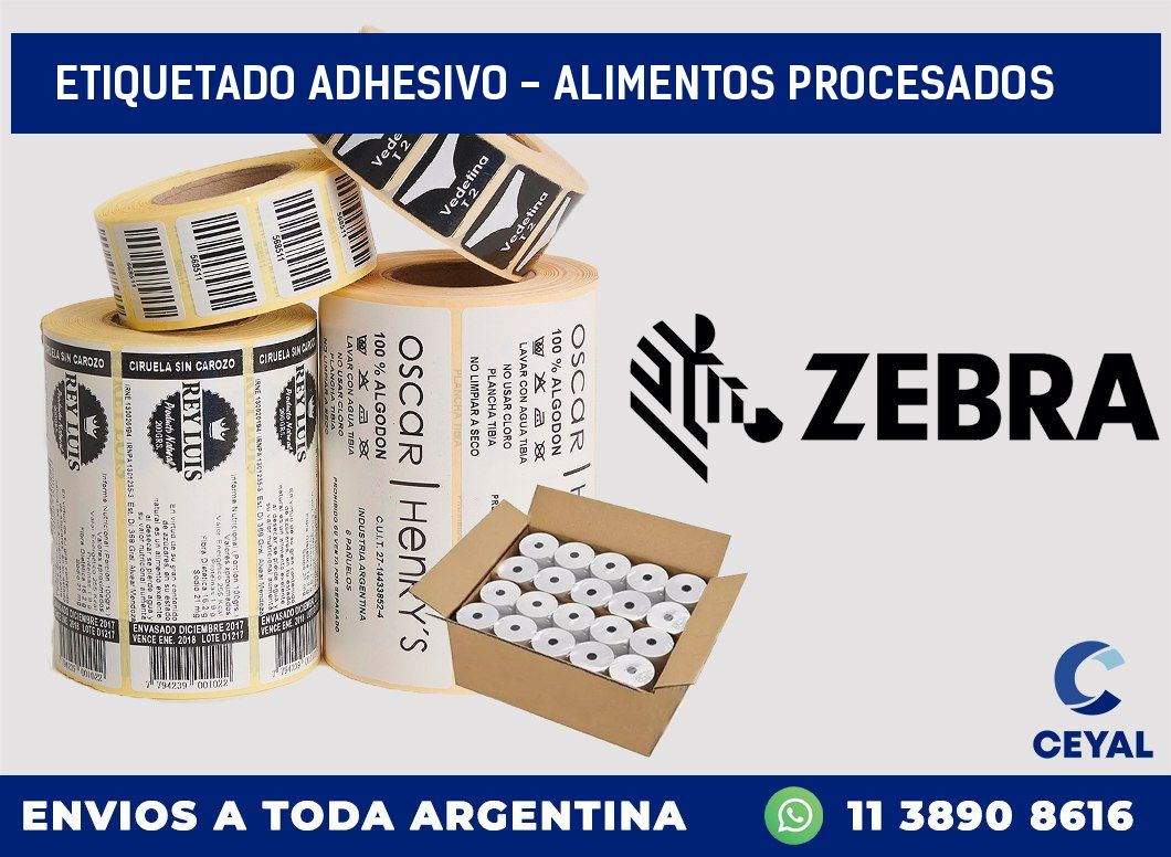 Etiquetado adhesivo – alimentos procesados