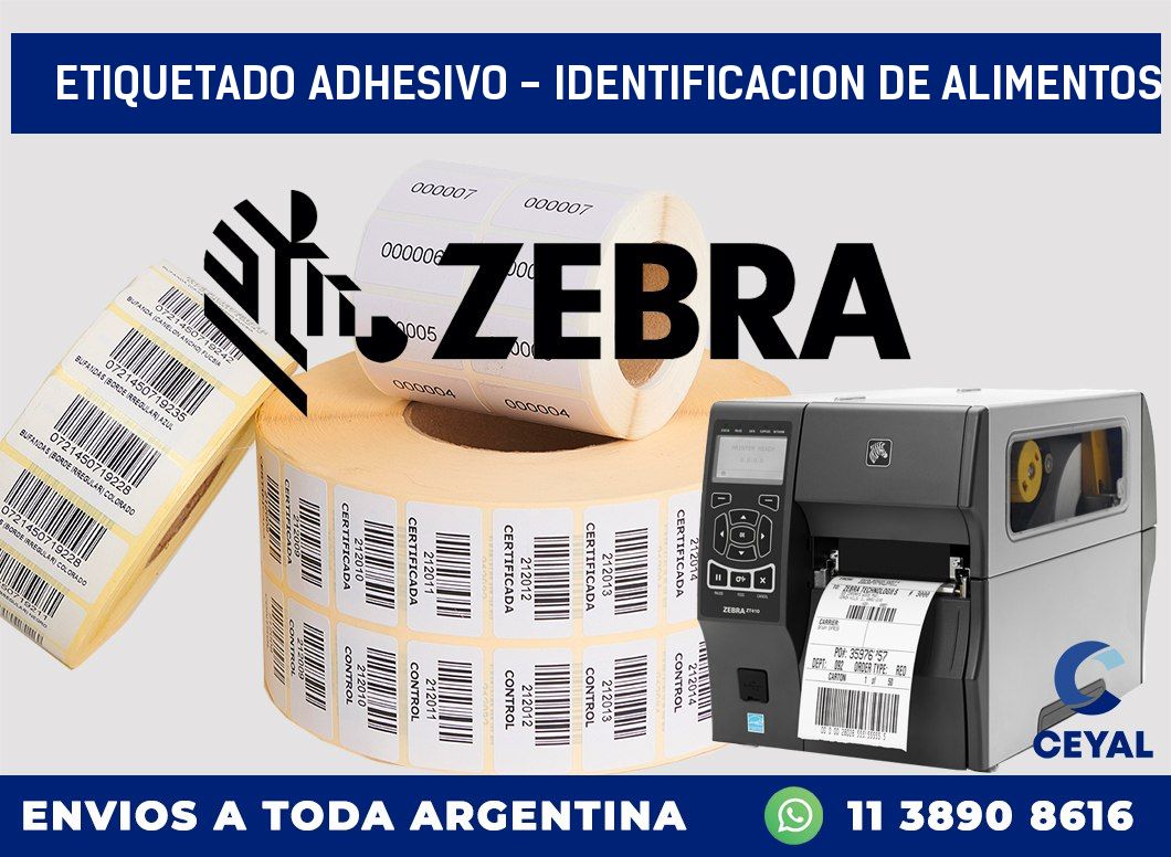 Etiquetado adhesivo - identificacion de alimentos