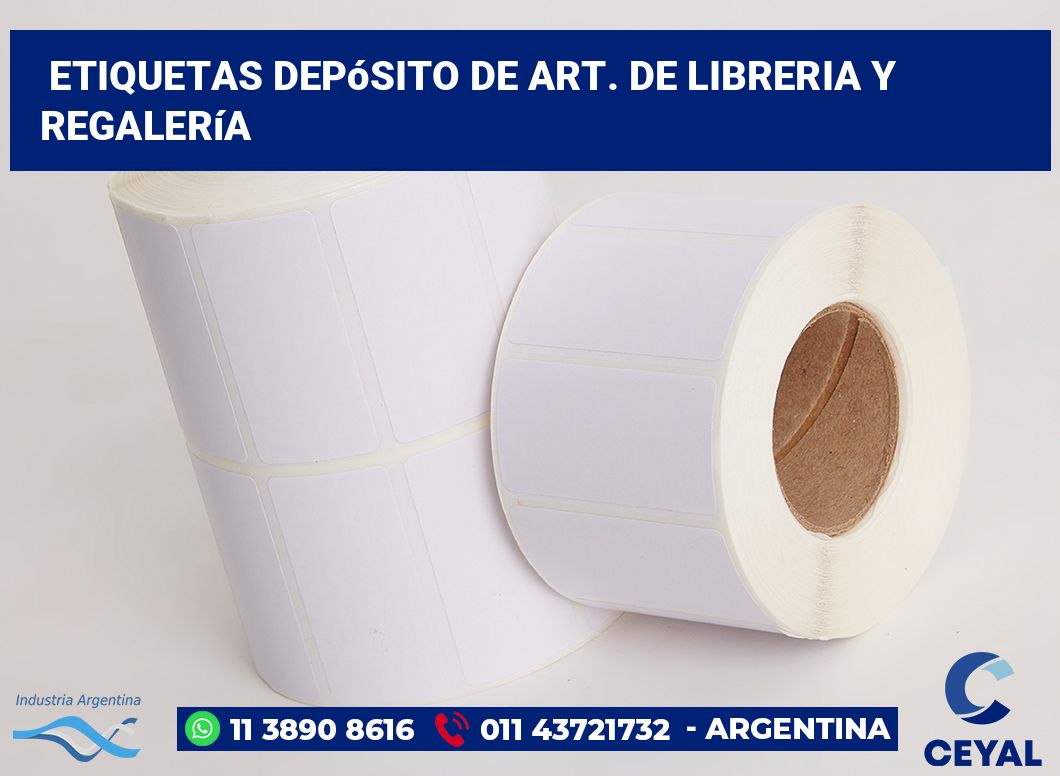 Etiquetas Depósito de art. De libreria y regalería