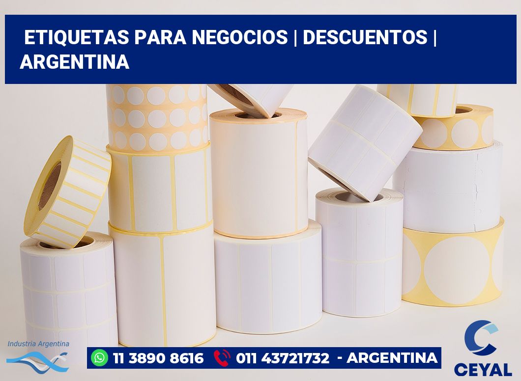 Etiquetas para negocios | Descuentos | Argentina