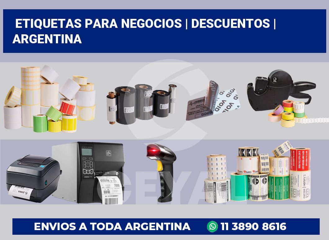 Etiquetas para negocios | Descuentos | Argentina