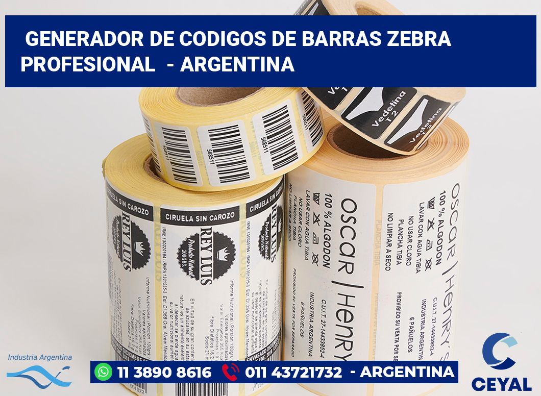 Generador de codigos de barras zebra profesional - Argentina
