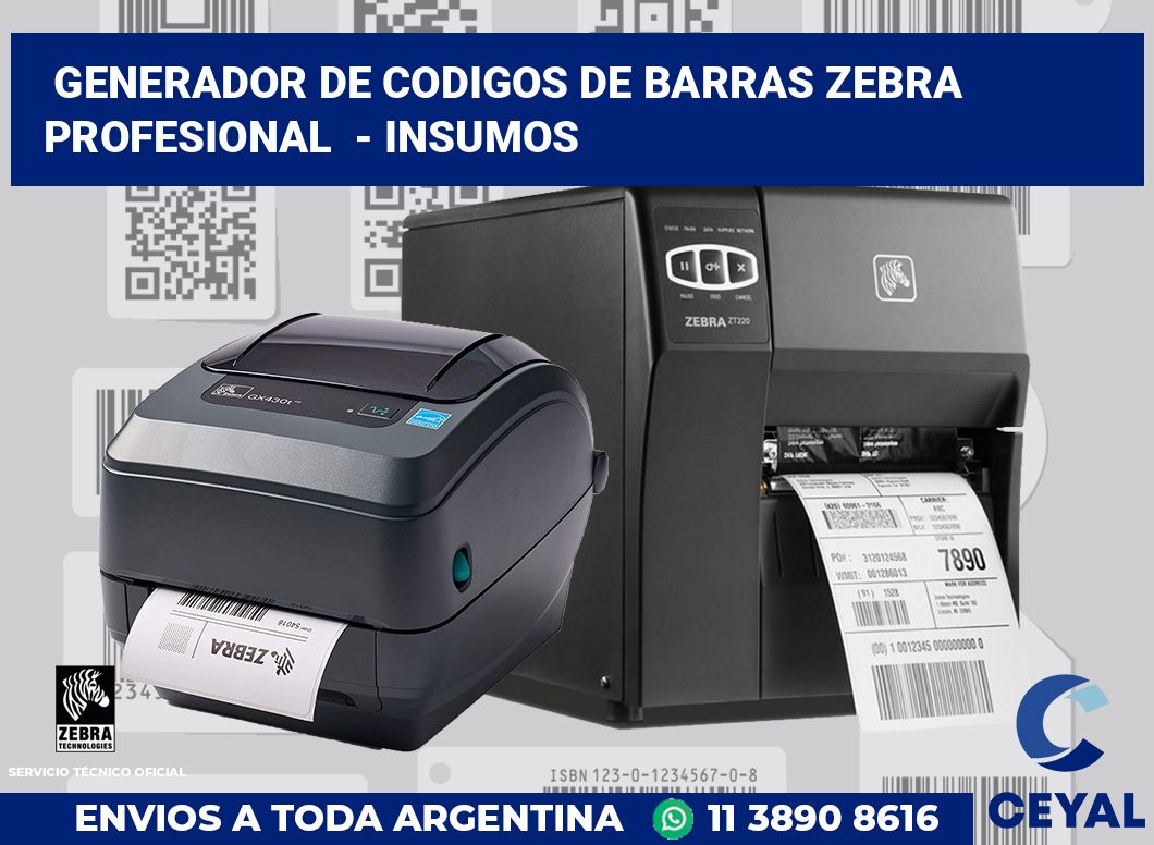 Generador de codigos de barras zebra profesional  - Insumos