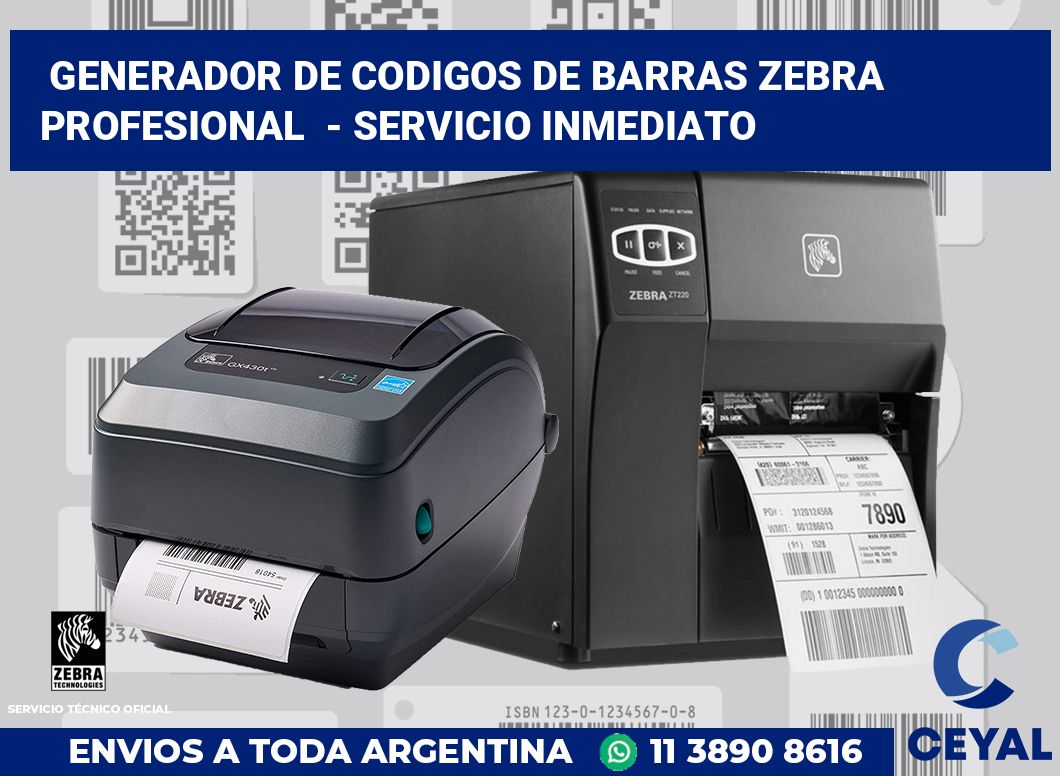 Generador de codigos de barras zebra profesional - Servicio inmediato