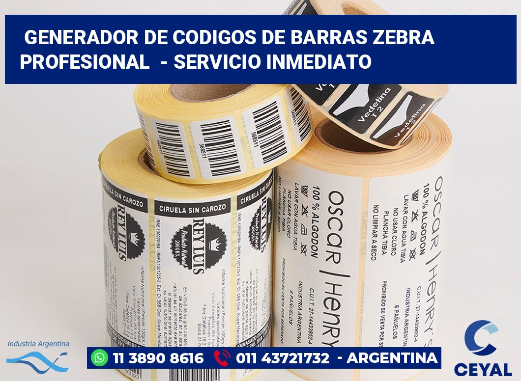 Generador de codigos de barras zebra profesional - Servicio inmediato
