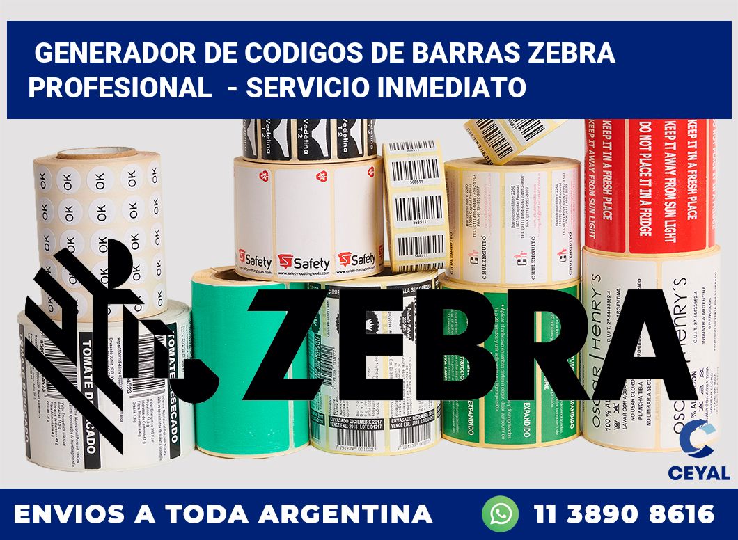 Generador de codigos de barras zebra profesional  – Servicio inmediato