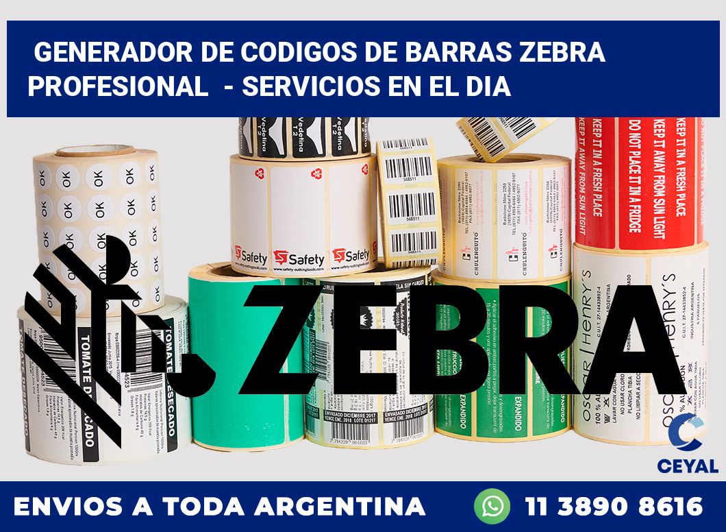 Generador de codigos de barras zebra profesional  – Servicios en el dia