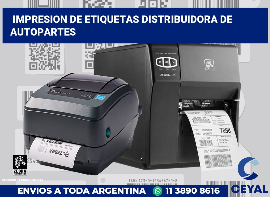 Impresion de etiquetas Distribuidora de autopartes