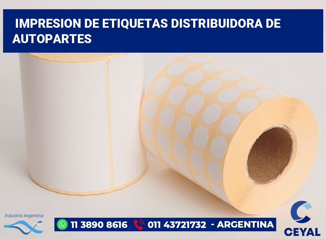 Impresion de etiquetas Distribuidora de autopartes