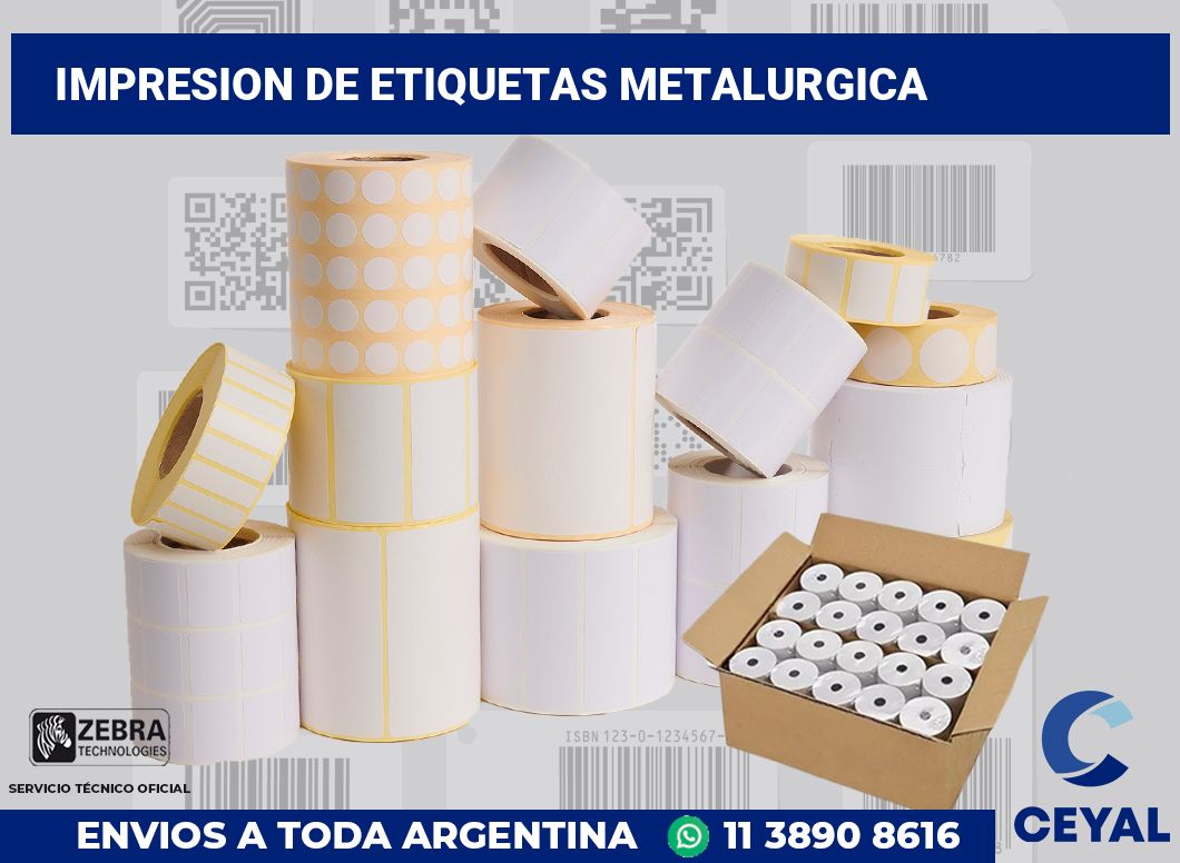 Impresion de etiquetas Metalurgica