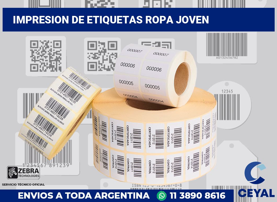 Impresion de etiquetas ropa joven