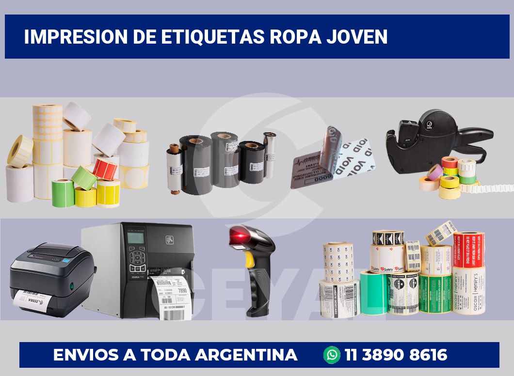 Impresion de etiquetas ropa joven