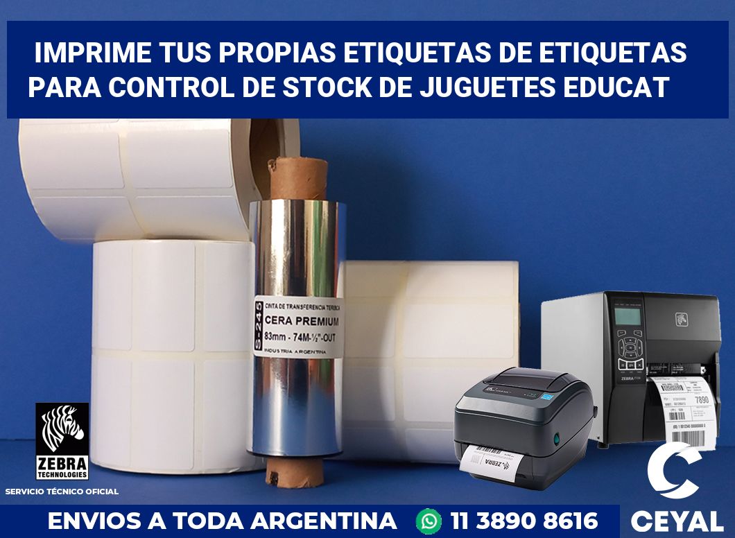 Imprime tus Propias Etiquetas de Etiquetas para Control de Stock de Juguetes Educat