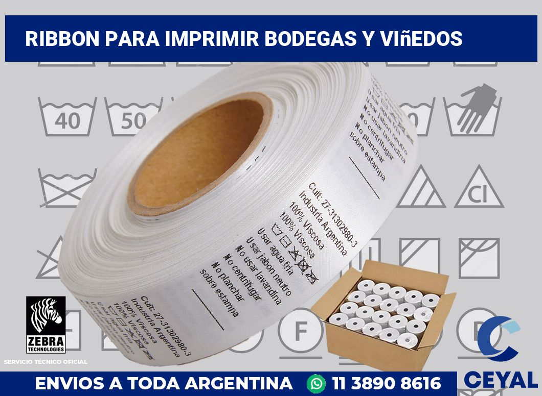 Ribbon para imprimir Bodegas y viñedos