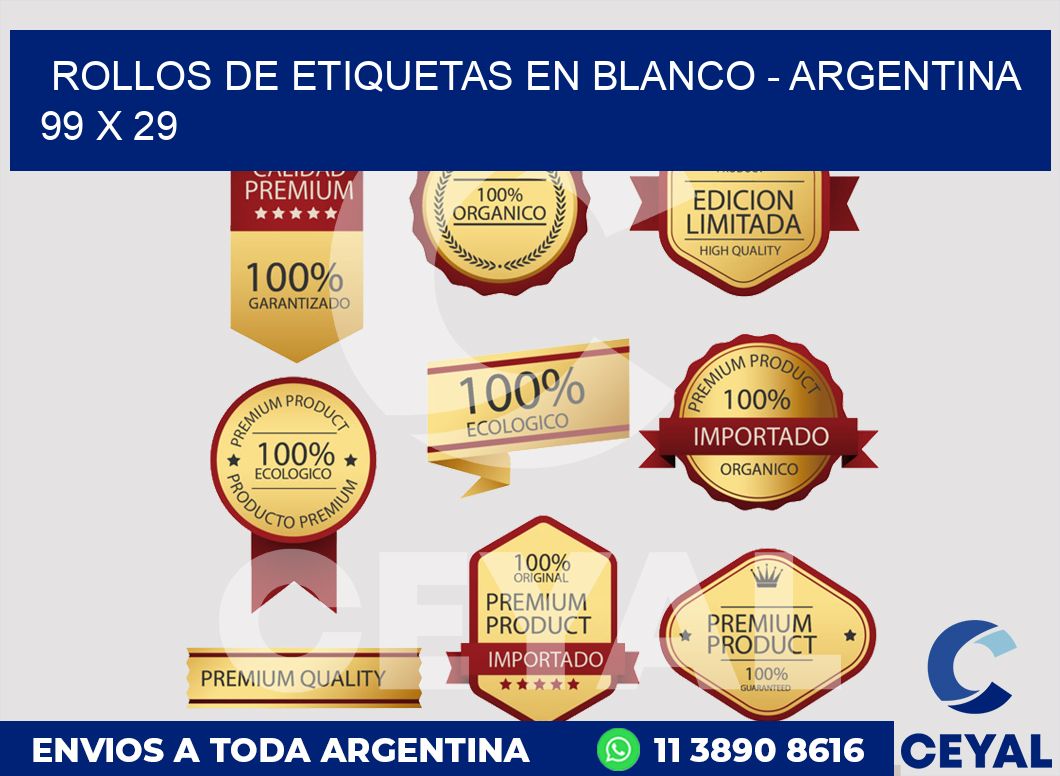 Rollos de etiquetas en blanco - Argentina 99 x 29