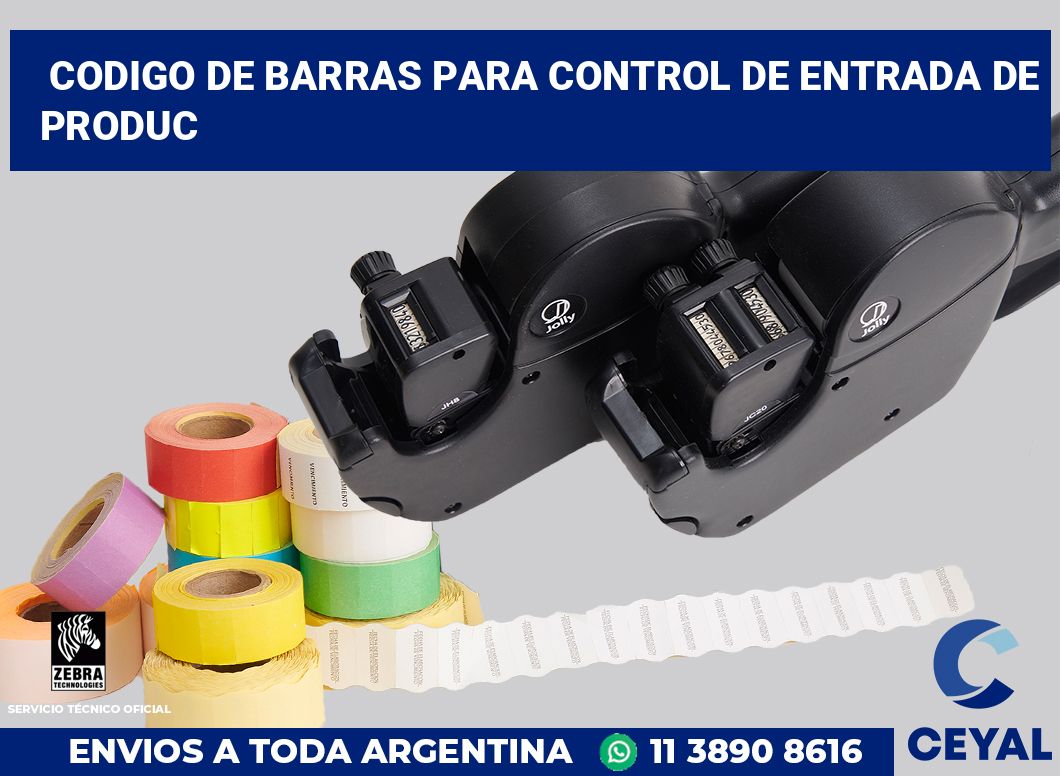codigo de barras para control de entrada de produc
