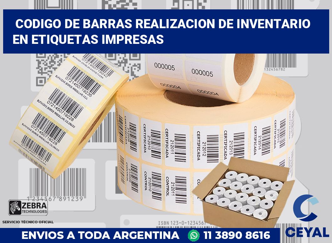 codigo de barras realizacion de inventario  en etiquetas impresas