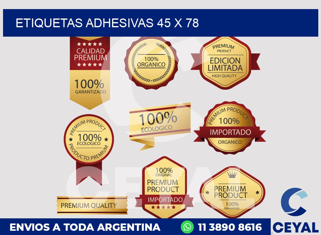 etiquetas adhesivas 45 x 78