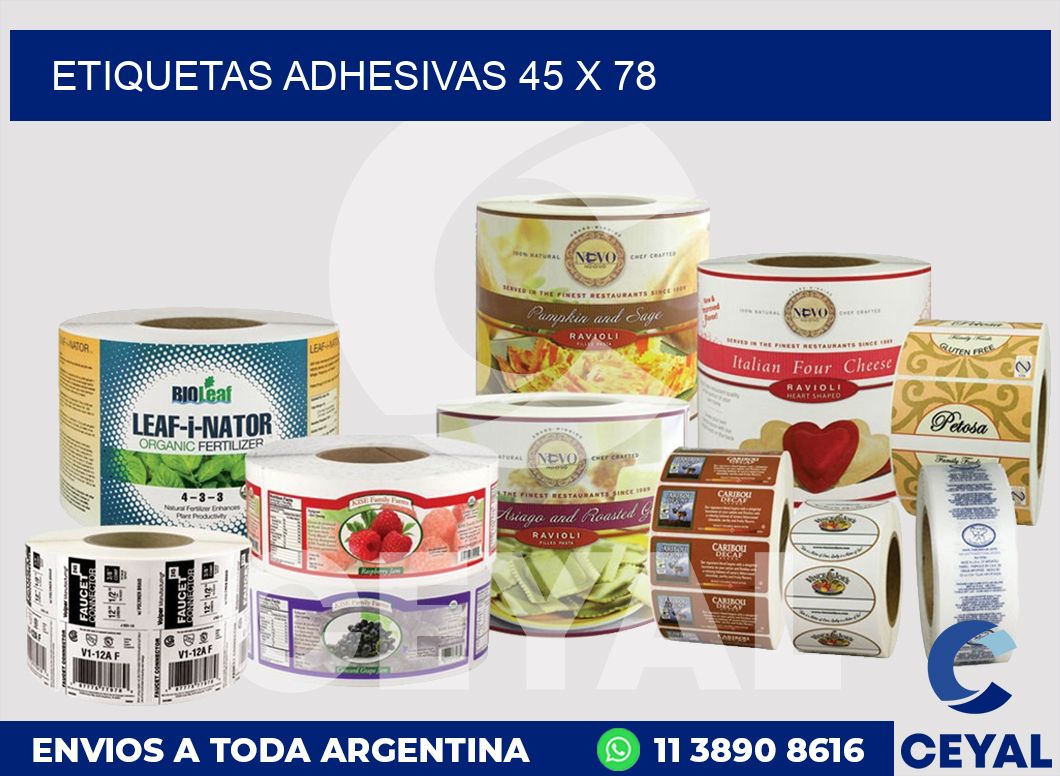 etiquetas adhesivas 45 x 78