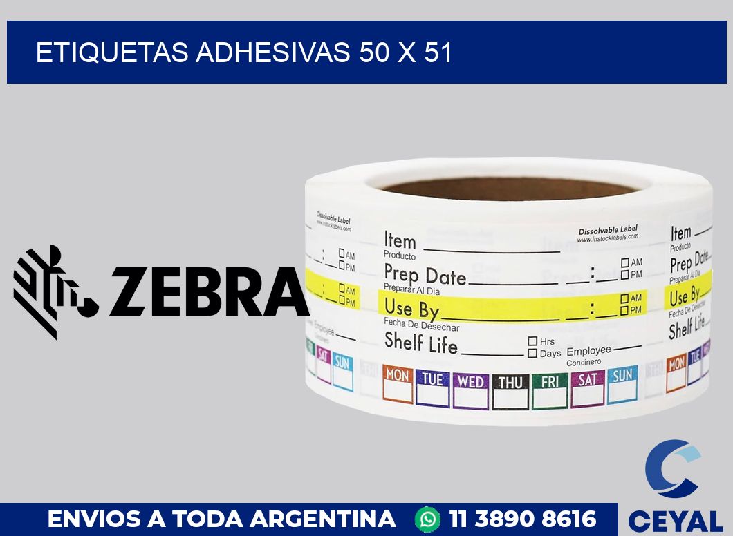 etiquetas adhesivas 50 x 51