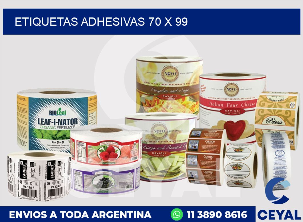 etiquetas adhesivas 70 x 99
