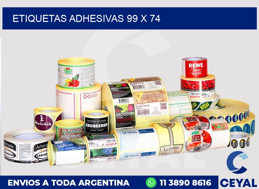 etiquetas adhesivas 99 x 74