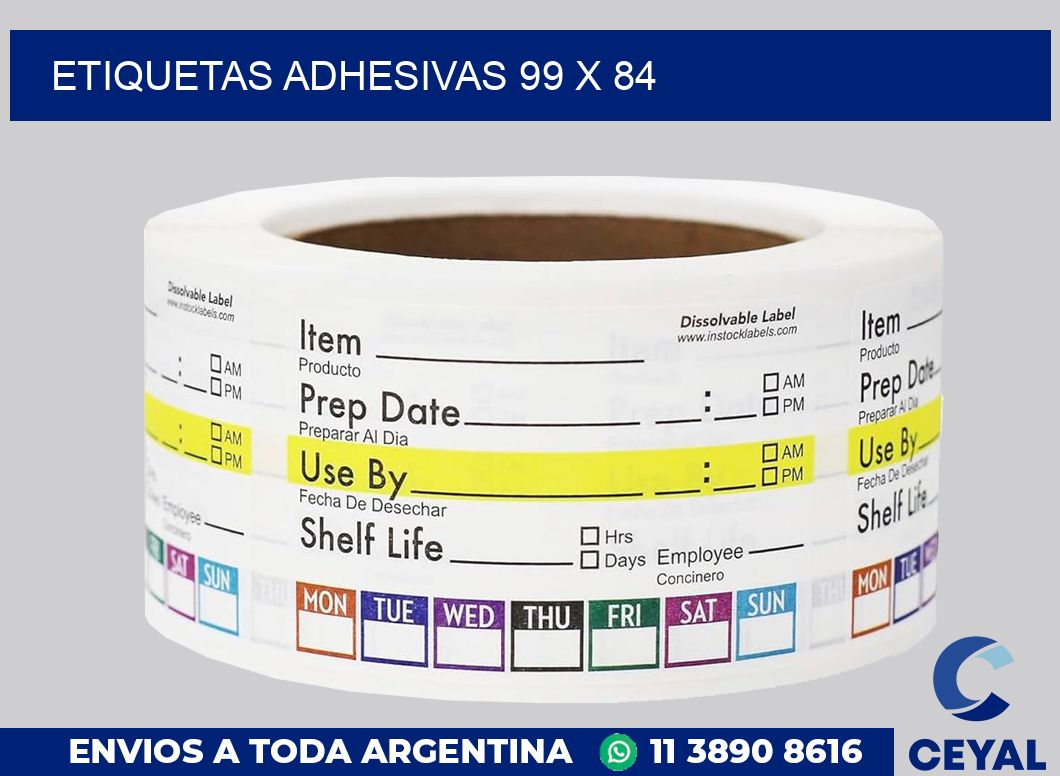 etiquetas adhesivas 99 x 84