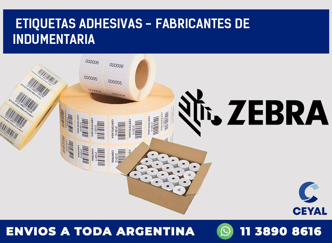 etiquetas adhesivas - Fabricantes de indumentaria