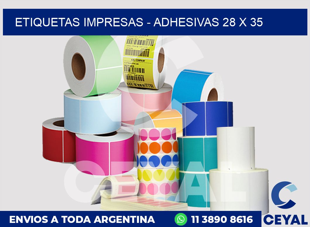 etiquetas impresas - Adhesivas 28 x 35