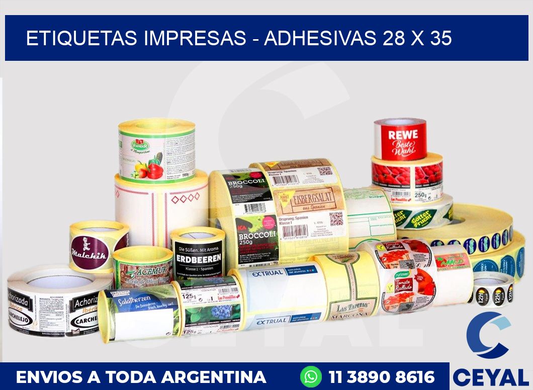 etiquetas impresas – Adhesivas 28 x 35