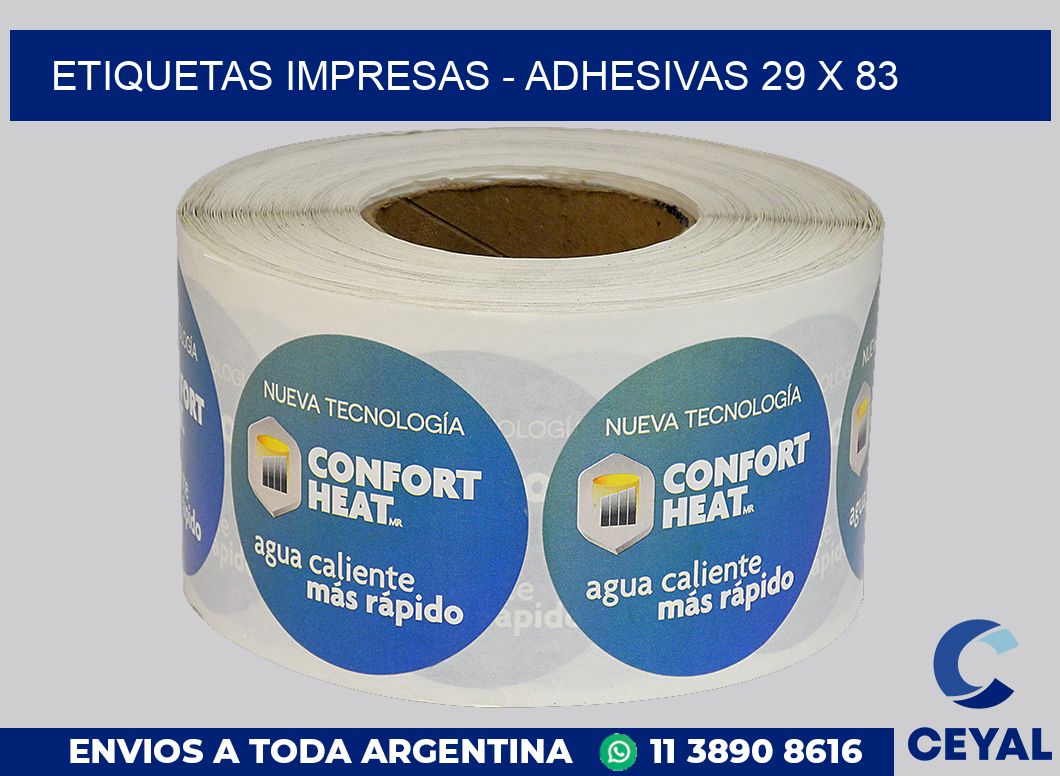 etiquetas impresas – Adhesivas 29 x 83