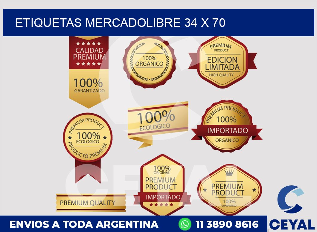 etiquetas mercadolibre 34 x 70