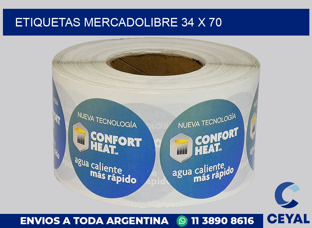 etiquetas mercadolibre 34 x 70