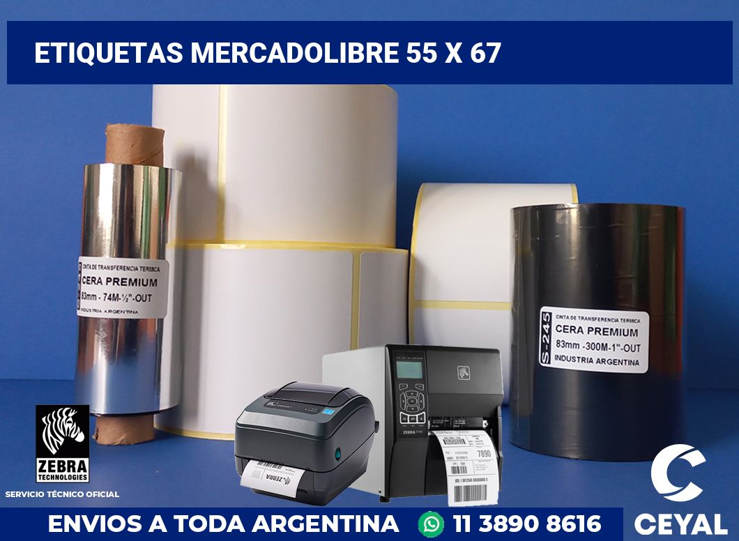 etiquetas mercadolibre 55 x 67