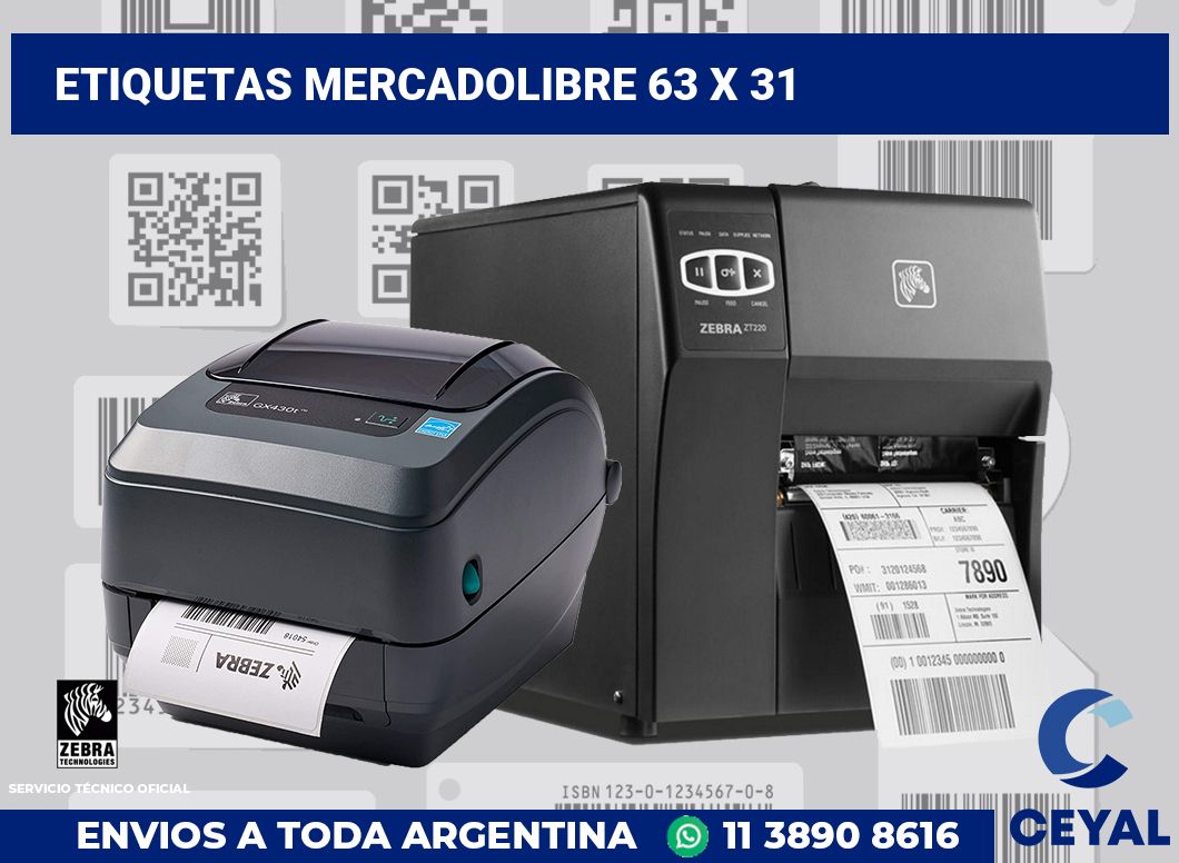 etiquetas mercadolibre 63 x 31