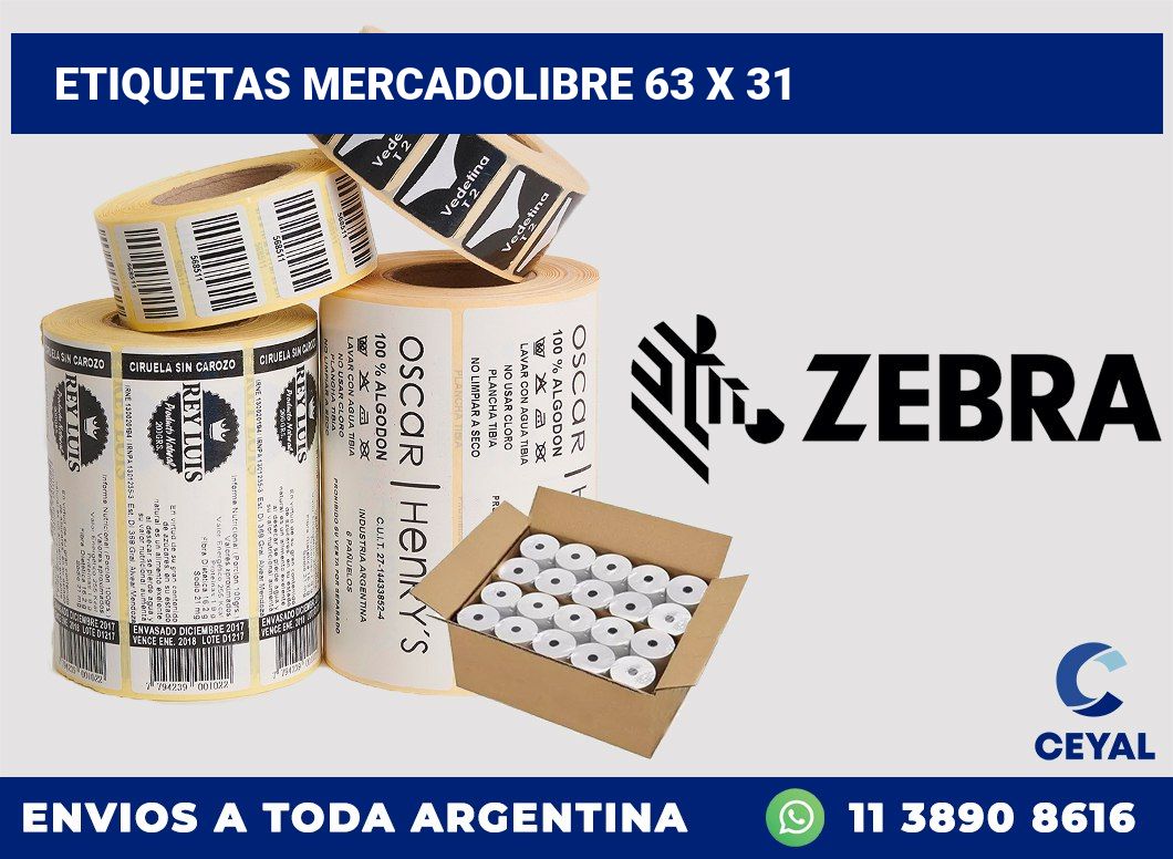 etiquetas mercadolibre 63 x 31