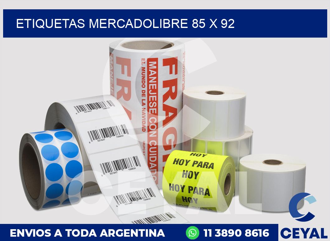 etiquetas mercadolibre 85 x 92