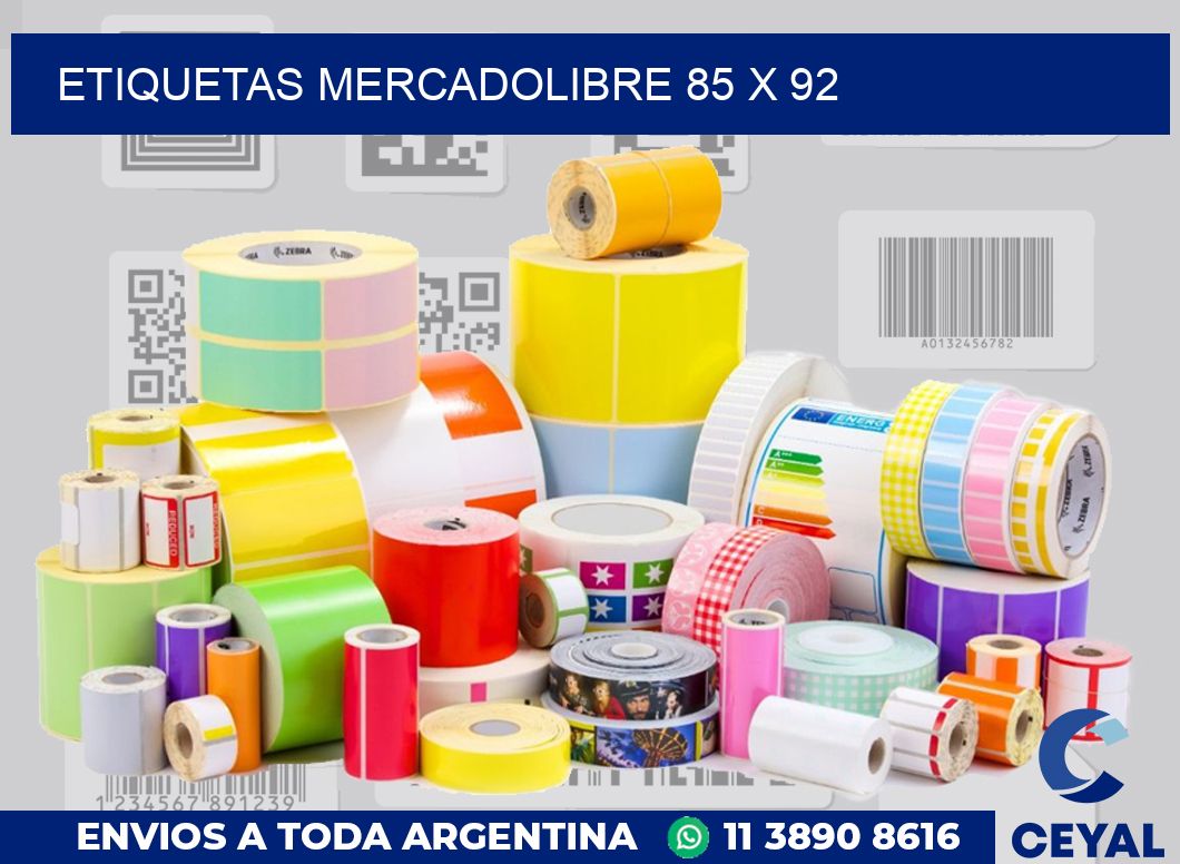 etiquetas mercadolibre 85 x 92