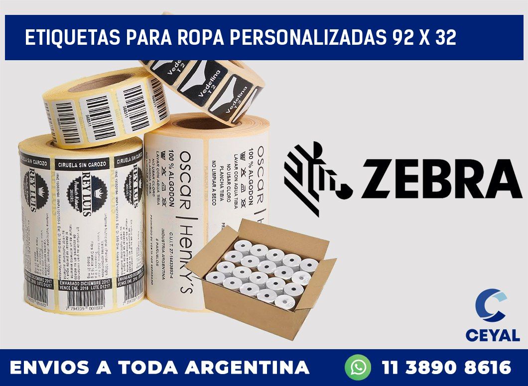 etiquetas para ropa personalizadas 92 x 32