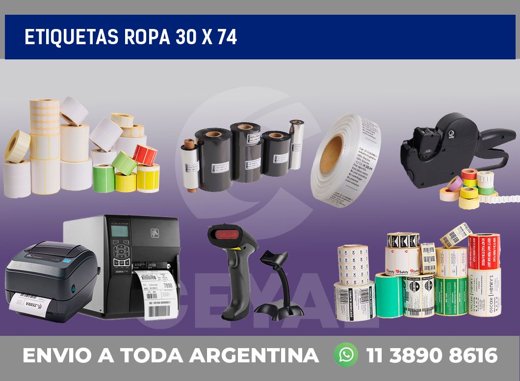 etiquetas ropa 30 x 74