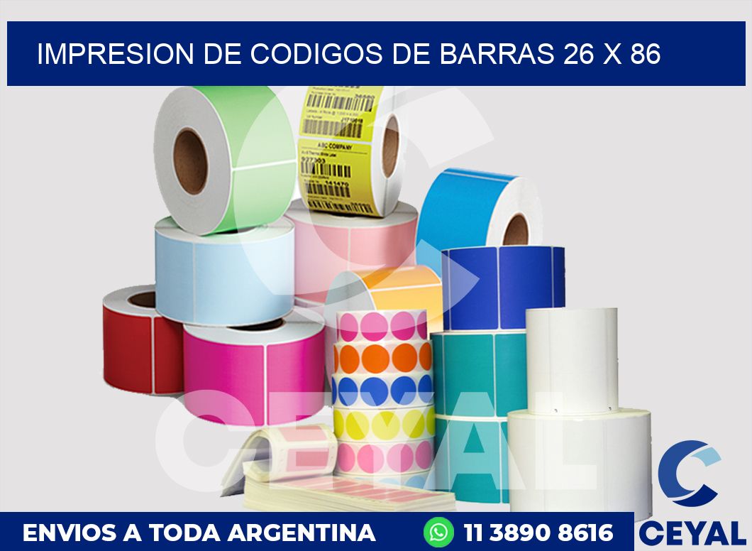 impresion de codigos de barras 26 x 86
