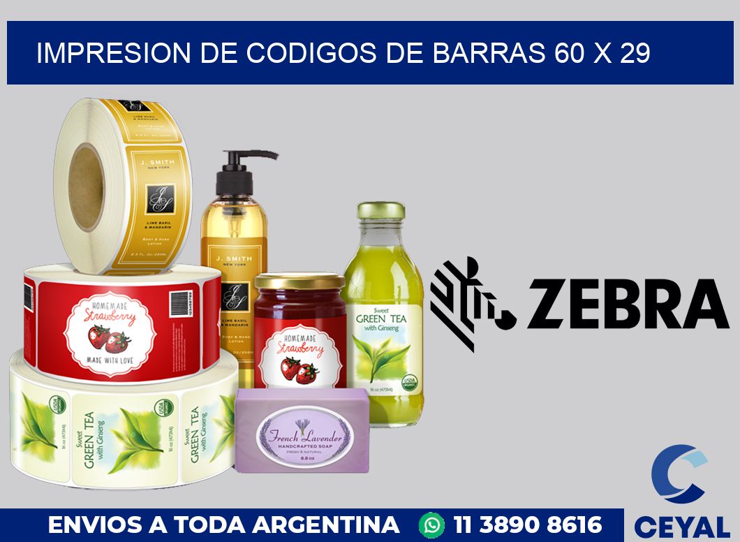 impresion de codigos de barras 60 x 29