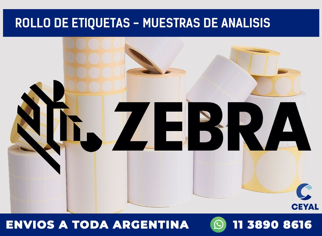 rollo de etiquetas - muestras de analisis