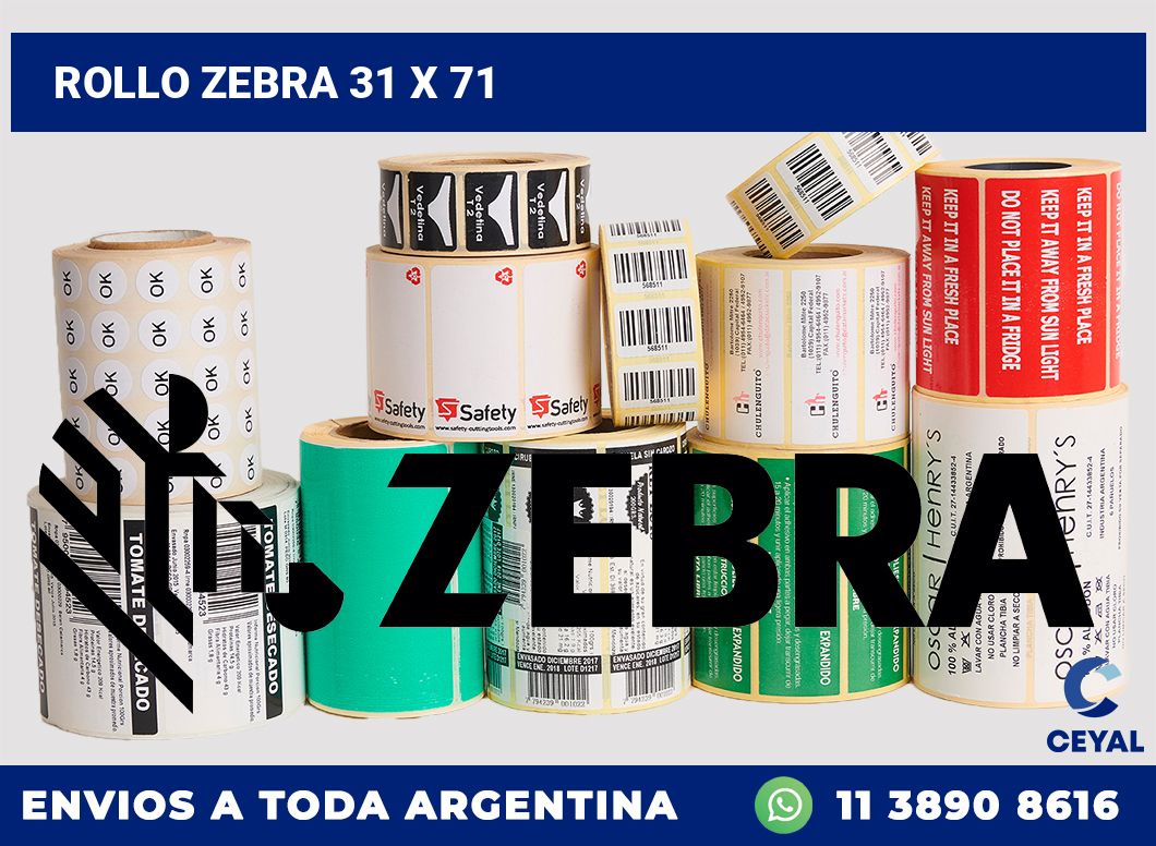 rollo zebra 31 x 71