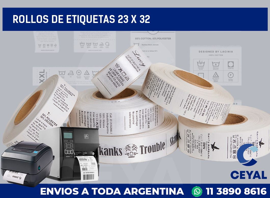 rollos de etiquetas 23 x 32