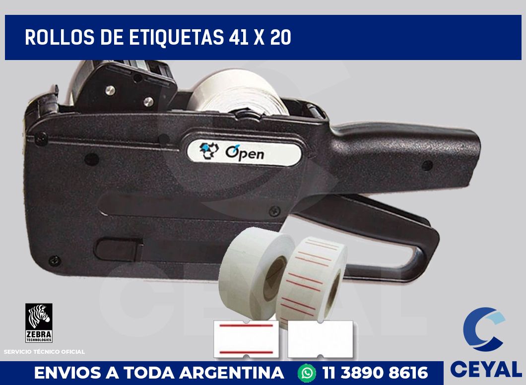 rollos de etiquetas 41 x 20