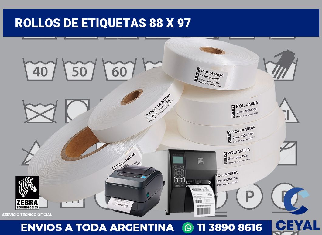 rollos de etiquetas 88 x 97