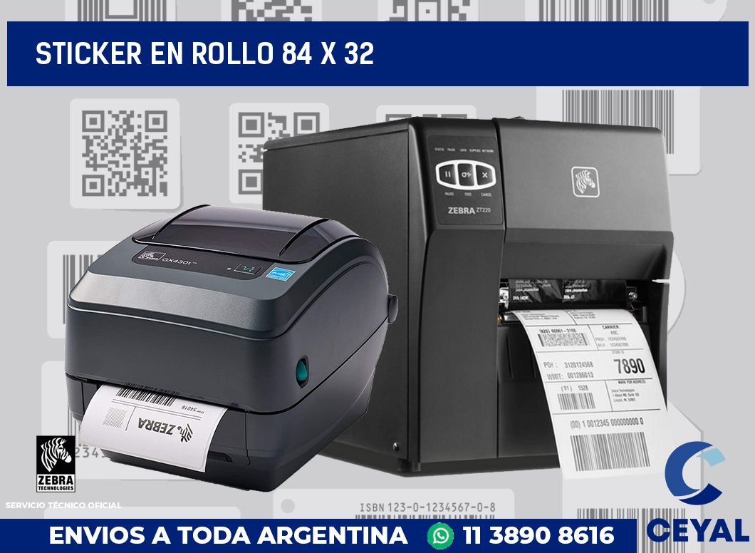 sticker en rollo 84 x 32