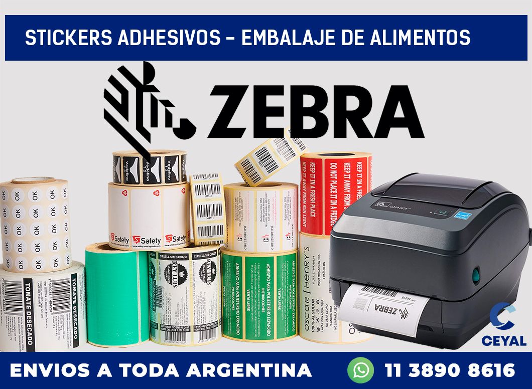 stickers adhesivos - embalaje de alimentos